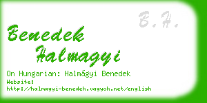 benedek halmagyi business card